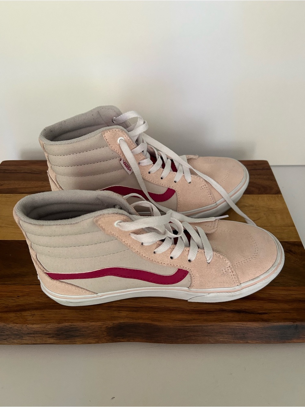 Vans pink high top sneakers